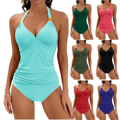 Bikini Dos Piezas Halter con Nudo y Abertura Lateral - Image 2