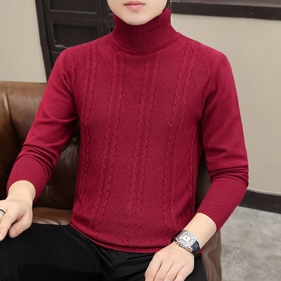 Suéter de Cuello Alto para Hombre con Tejido Trenzado - Image 3