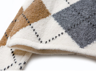 Cardigan Corto de Alpaca con Contraste Geométrico para Mujer - Image 18