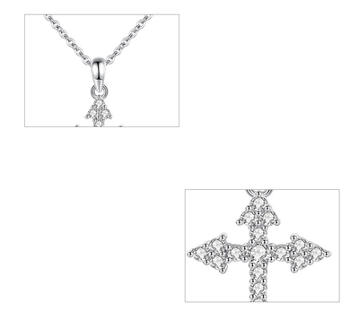 Collar Cruz de Plata 925 con Diamantes Completos - Image 4