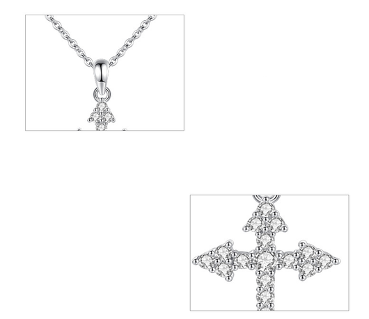 Collar Cruz de Plata 925 con Diamantes Completos - Image 4
