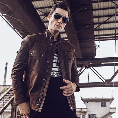Chaqueta Casual de Cuero y Algodón para Hombre - Image 8