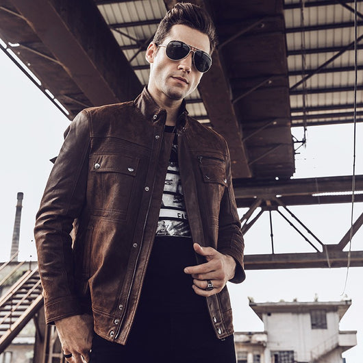 Chaqueta Casual de Cuero y Algodón para Hombre - Image 8
