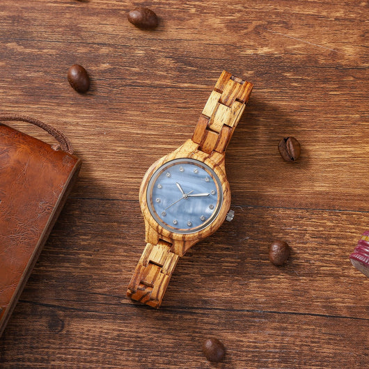 Reloj de Madera Sándalo con Movimiento Cuarzo Original - Image 7