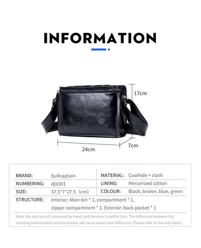 Bolso Bandolera Cuero Hombre Pequeño Cuadrado Horizontal - Image 8