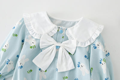 Vestido Enterizo Azul con Mangas Largas para Niñas - Image 21