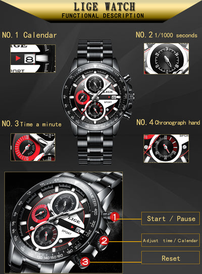 Reloj de Negocios LIGE para Hombre - Image 18