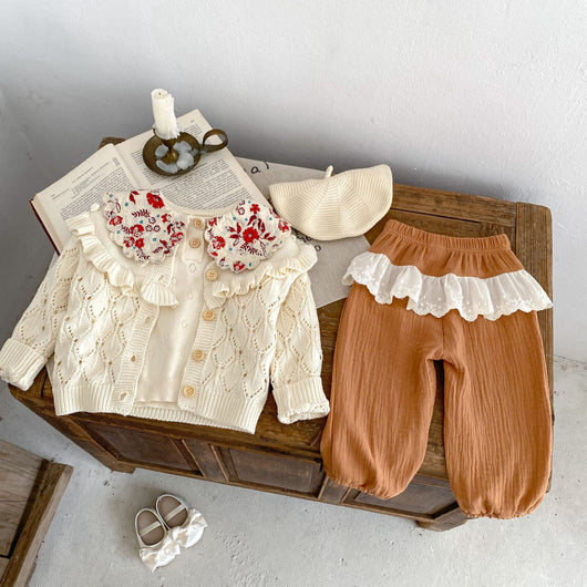 Chaqueta Tejida Hueca Hecha a Mano para Bebés y Niños - Image 4