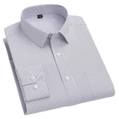 Camisa de Trabajo Manga Larga a Rayas Azules para Hombre - Image 6