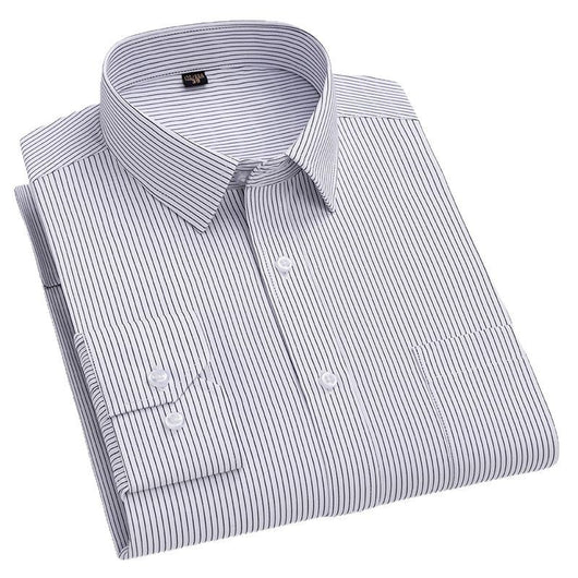 Camisa de Trabajo Manga Larga a Rayas Azules para Hombre - Image 6