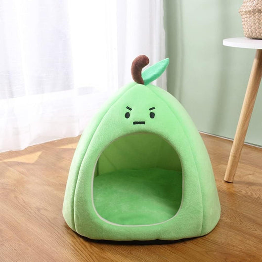 Cama Nido para Gatos Forma Durazno Manzana - Sofá Acogedor Removible para Mascotas