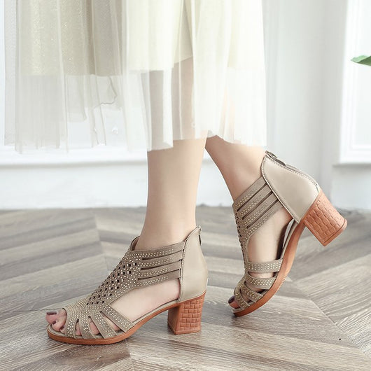 Zapatos cómodos para mamá con tacón romano y suela antideslizante - Image 12