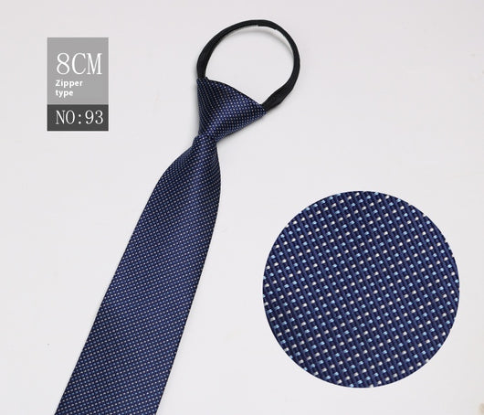 Corbata Negra Rayada Azul con Cierre Rápido - Corbata Ejecutiva Lazy Zip - Image 94