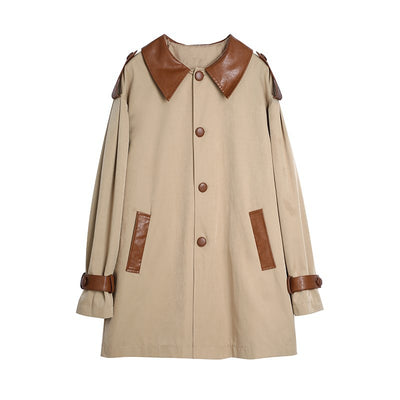 Abrigo Trench Caqui Minimalista para Mujer - Diseño Premium Primavera Otoño - Image 3