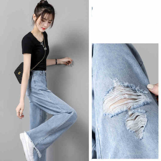 Pantalones Rectos Cintura Alta Pierna Ancha para Primavera y Otoño - Image 11