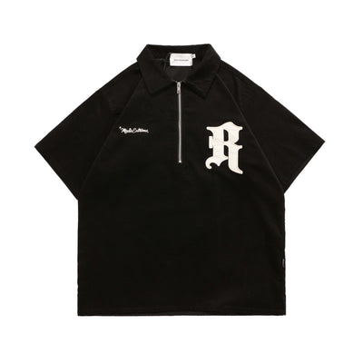 Sudadera Retro Street Manga Corta Pana con Cierre - Image 6