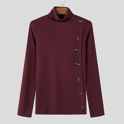 Suéter Cuello Alto para Hombre con Botones - Diseño Clásico Europeo - Image 17