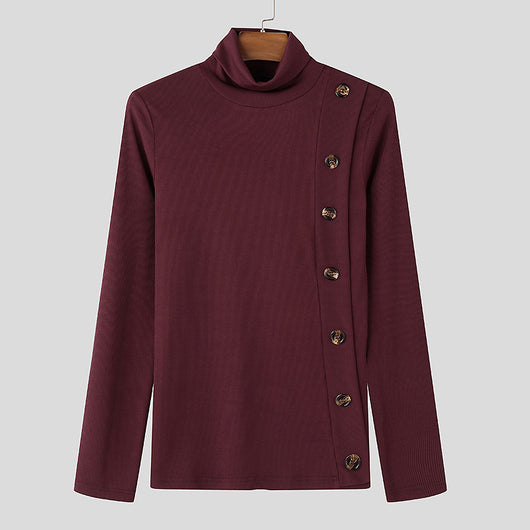 Suéter Cuello Alto para Hombre con Botones - Diseño Clásico Europeo - Image 17
