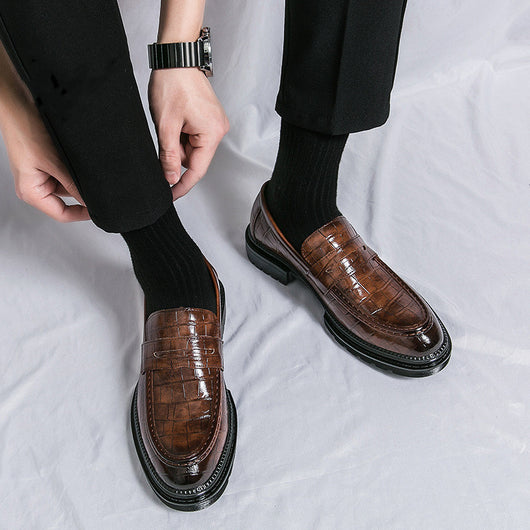Zapatos de Cuero Casual para Hombre - Estilo Británico Transpirable
