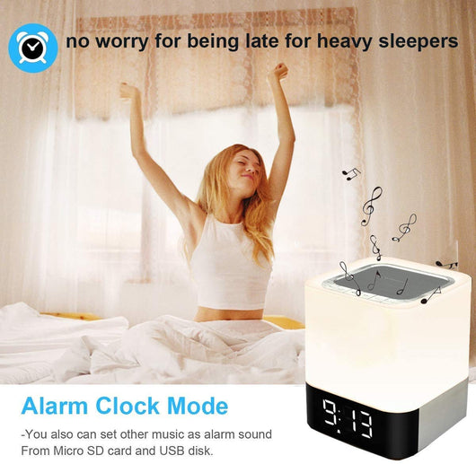 Reloj Despertador Parlante Bluetooth con Pantalla Táctil y Luz LED Multicolor - Image 4