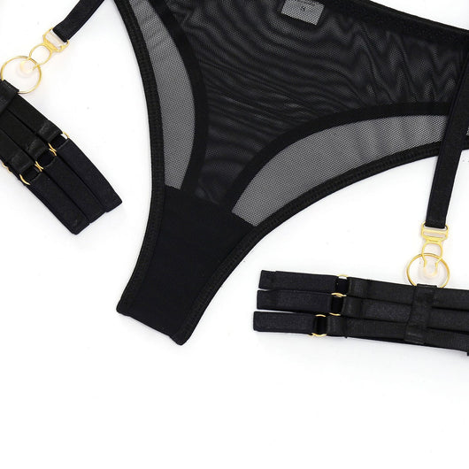 Conjunto de Lencería Sexy con Cinturón de Ligas de Tres Piezas - Image 6