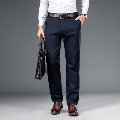 Pantalones de Vestir Hombre Corte Recto Ajuste Suelto con Elastano - Image 4