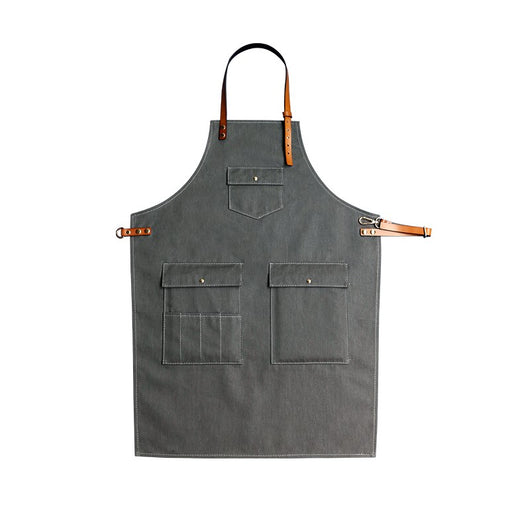 Delantal de Mezclilla con Correa de Cuero para Barista y Barbero - Image 2