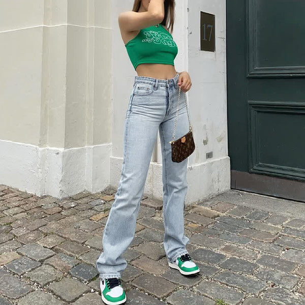 Jeans Skinny Azul de Cintura Alta con Elastano para Mujer
