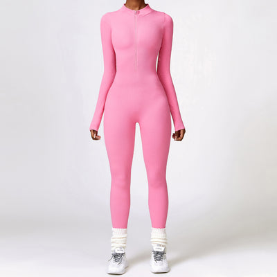 Jumpsuit Deportivo de Yoga Manga Larga con Cierre y Control Abdominal - Image 6