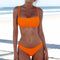Bikini Deportivo de Dos Tonos en Nylon Elástico para Mujer
