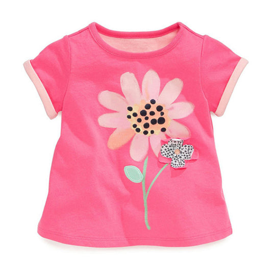 Playera Infantil de Algodón para Niña - Manga Corta