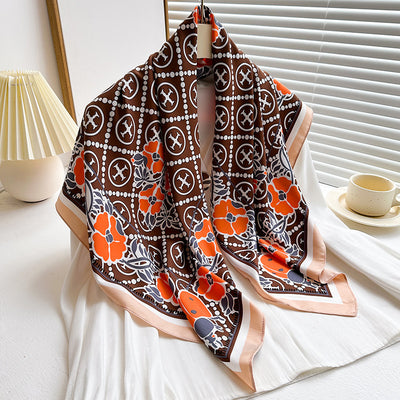 Chal Hijab Protector Solar con Bloques de Color Floral - Image 47