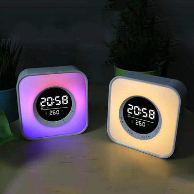 Reloj Despertador con Parlante Bluetooth LED para Escritorio