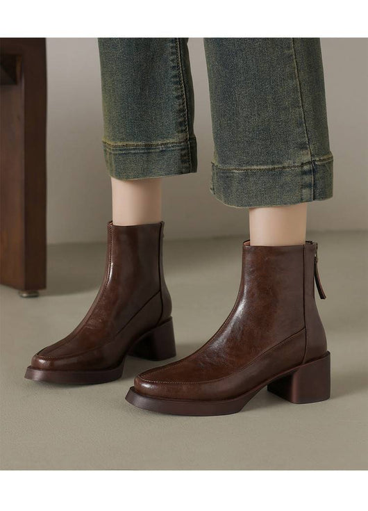 Botas Tobilleras de Cuero Genuino con Tacón Alto - Colección Otoño Invierno - Image 14