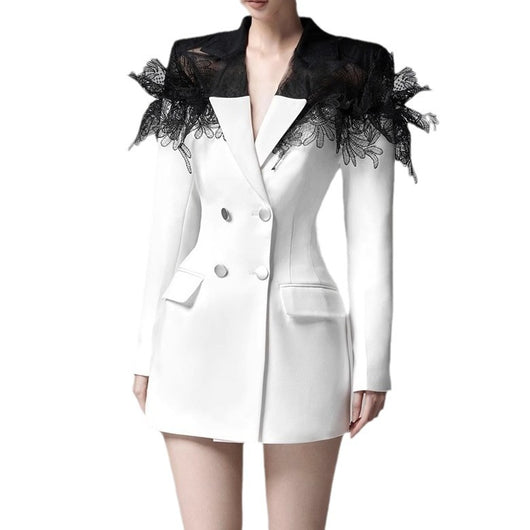 Vestido Sastre Ajustado con Diseño 3D y Cintura Marcada - Image 5