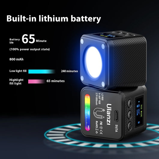 Luz de Relleno Magnética Mini LED Full Color con Batería de Litio - Image 4