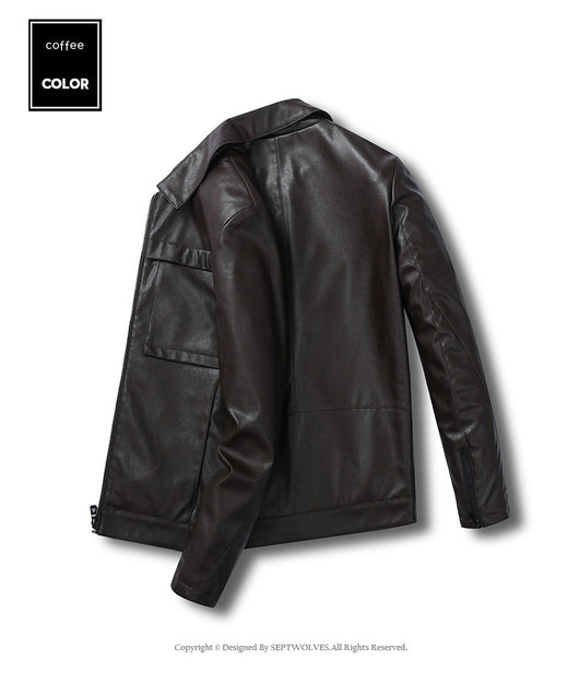 Chaqueta de Cuero para Motociclista Slim Fit Casual - Image 10