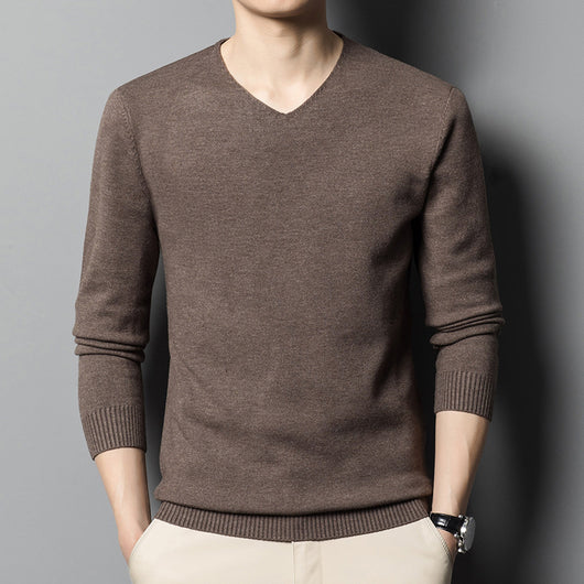 Suéter Tejido Cuello V para Hombre - Prenda Base Otoño Ejecutiva - Image 11