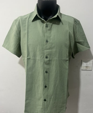 Camisa de Lino Puro Manga Corta Transpirable para Hombre - Image 17