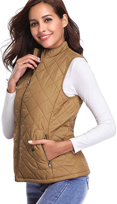 Chaleco de Algodón para Mujer con Cuello Parado y Bolsillos con Cierre - Image 31