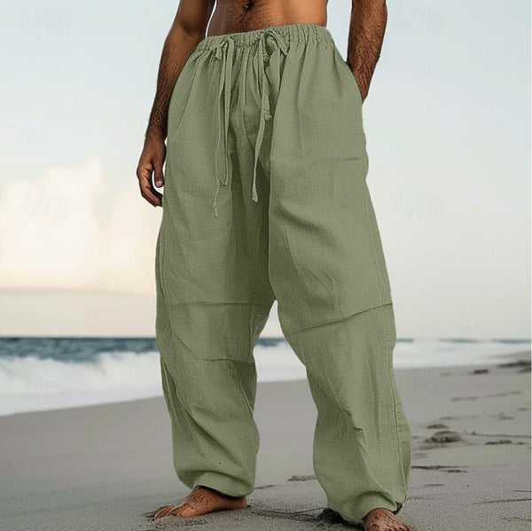 Pantalones Rectos de Playa Lisos - Cómodos para el Día a Día