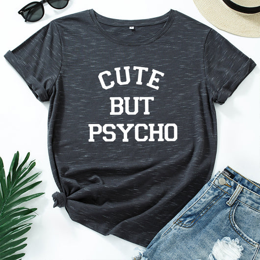 Camiseta Suelta de Cuello Redondo con Diseño Creativo de Letras para Mujer - Image 5