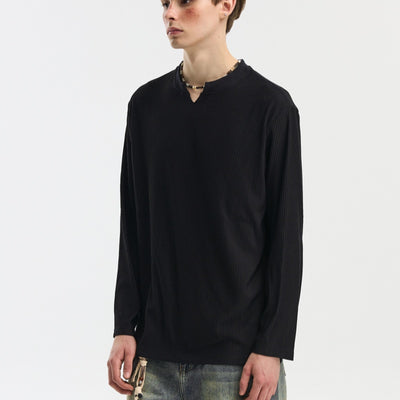 Camiseta Base Cuello V Manga Larga Casual - Image 13