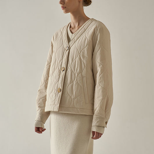 Chaqueta Corta de Algodón Acolchada Ligera para Mujer - Image 2