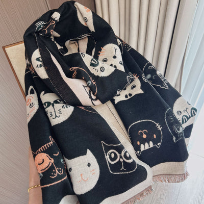 Bufanda de Cachemira Artificial Elegante para Mujer - Chal Adorable y Versátil