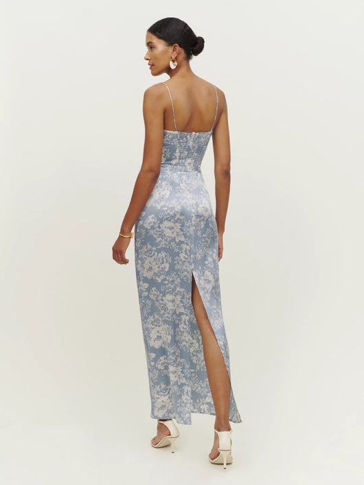 Vestido de Vacaciones en Satén Floral Lavado a la Seda - Image 7