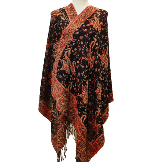 Bufanda Jacquard de Cachemira Suave con Borlas de Cashew - Image 4