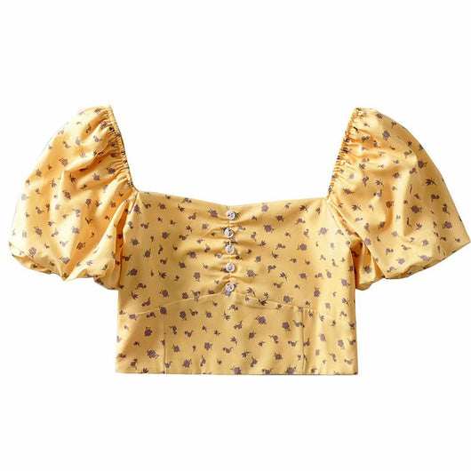 Blusa Princesa Floral Cuello Cuadrado con Mangas Voluminosas - Image 5
