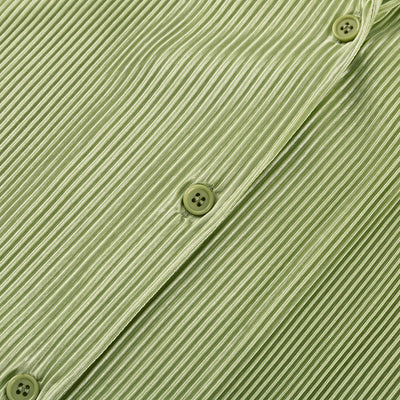 Conjunto Casual: Blusa Verde Manga Corta + Pantalón Plisado Talle Alto - Image 28