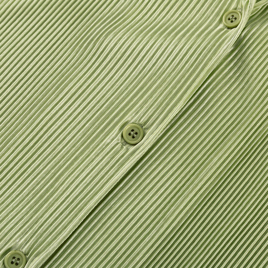Conjunto Casual: Blusa Verde Manga Corta + Pantalón Plisado Talle Alto - Image 28